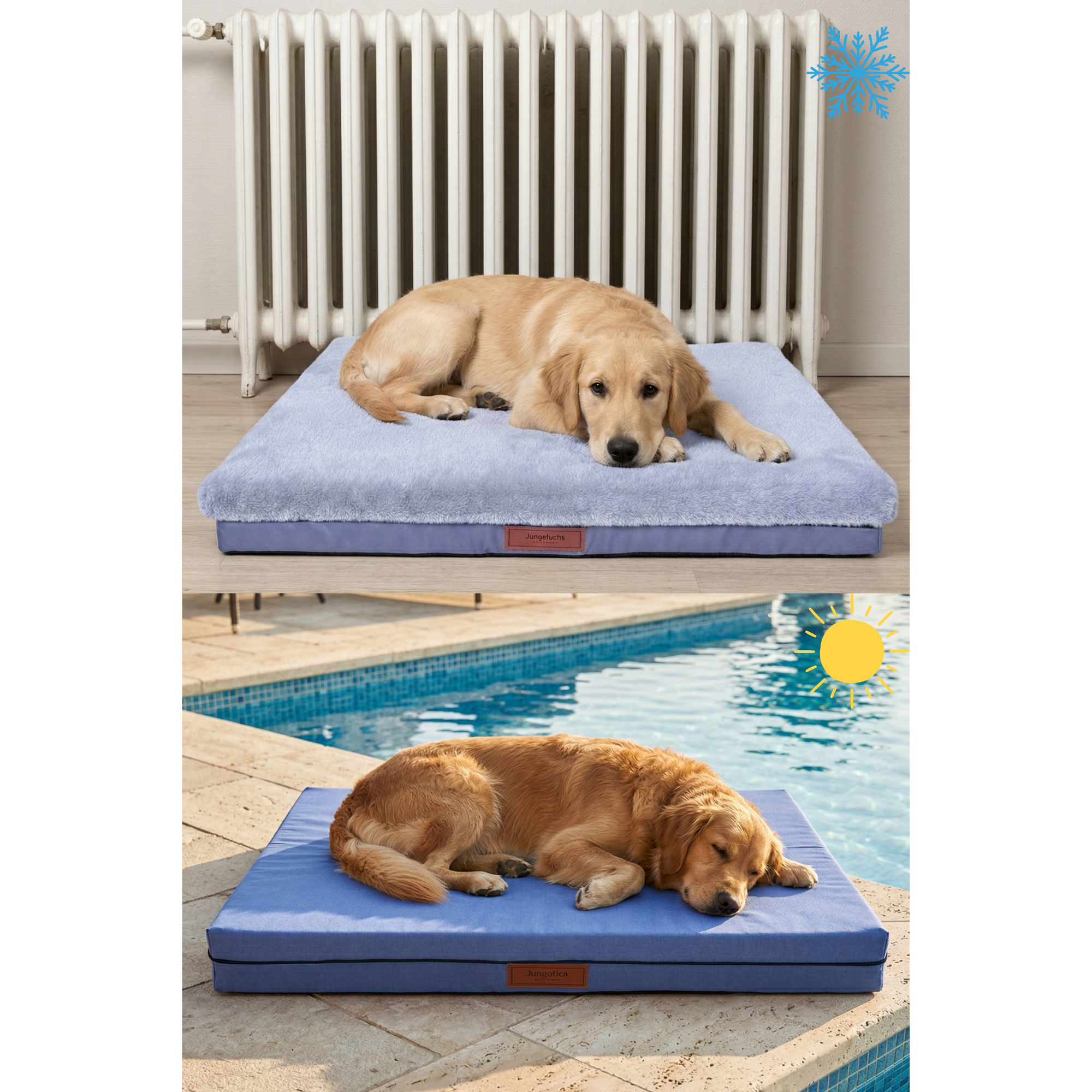 Pure Comfort, Removable Plush Blanket, Waterproof Inner Mattress Protector, 4-Season Cat and Dog Bed