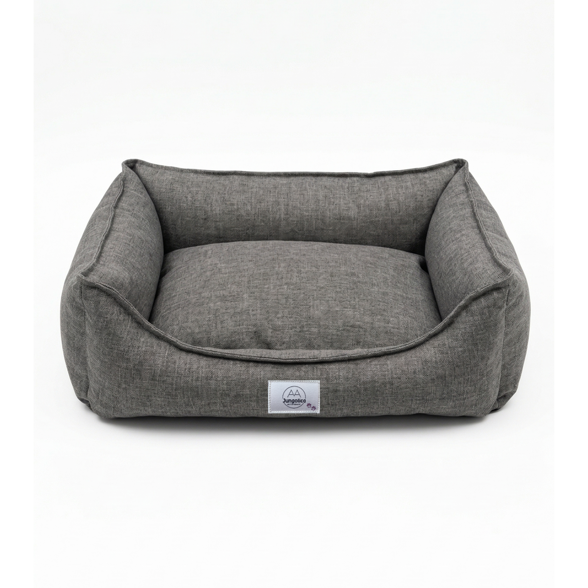 Vanilla Woven Fabric Cat & Dog Bed – Removable Inner Cushion, Non-Slip Base, Bead Fiber Filled