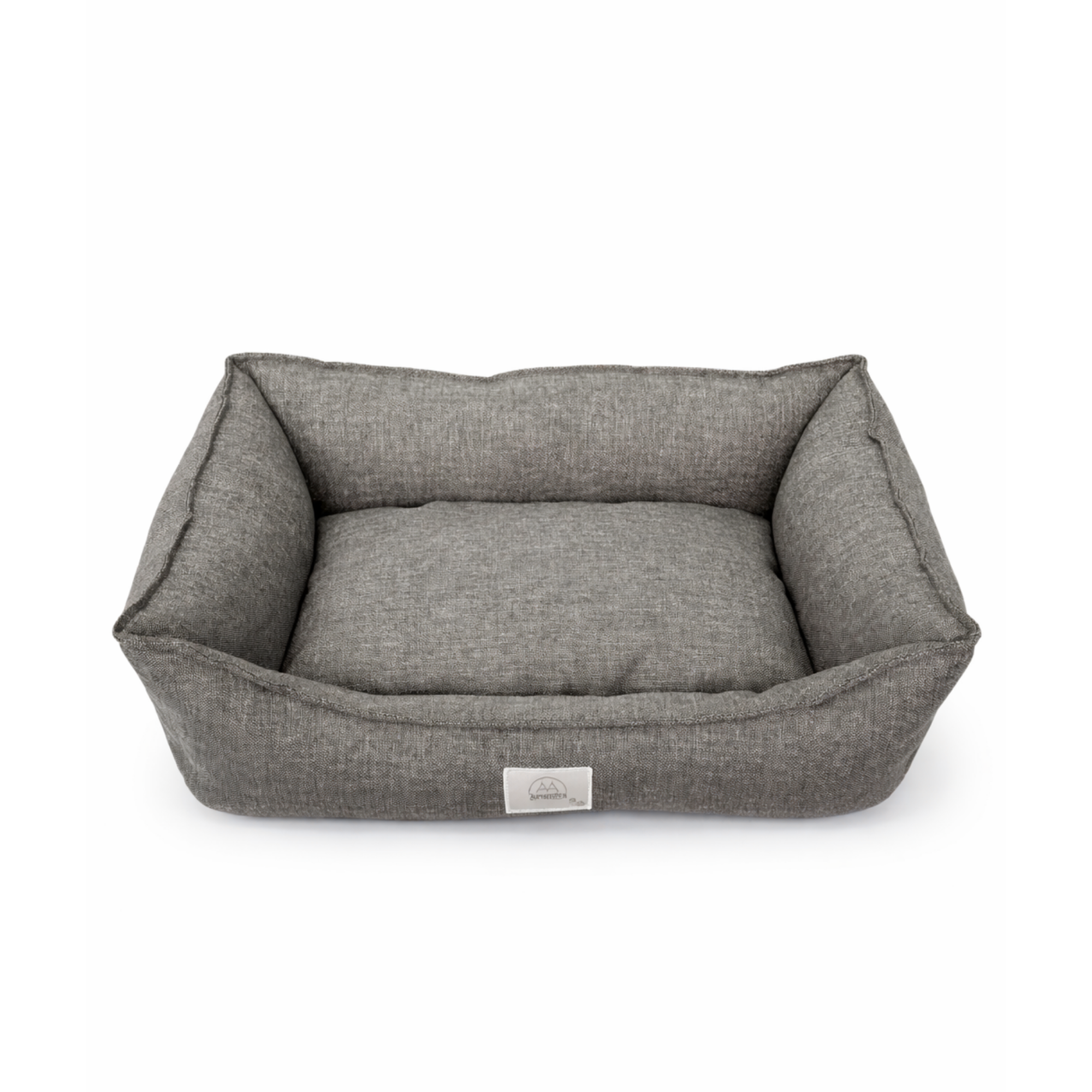 Vanilla Woven Fabric Cat & Dog Bed – Removable Inner Cushion, Non-Slip Base, Bead Fiber Filled