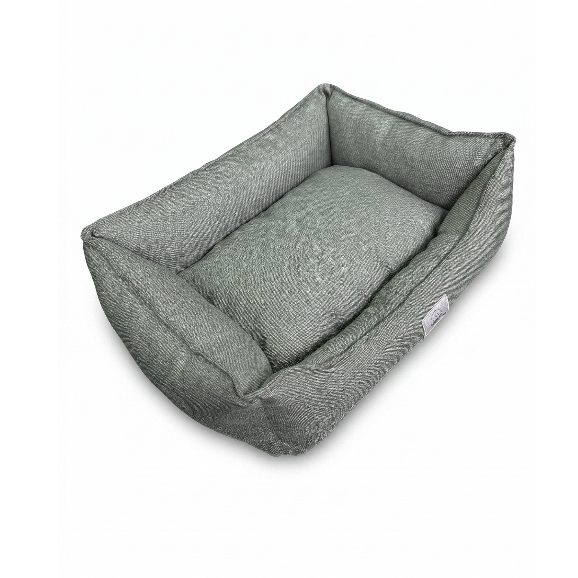 Vanilla Woven Fabric Cat & Dog Bed – Removable Inner Cushion, Non-Slip Base, Bead Fiber Filled