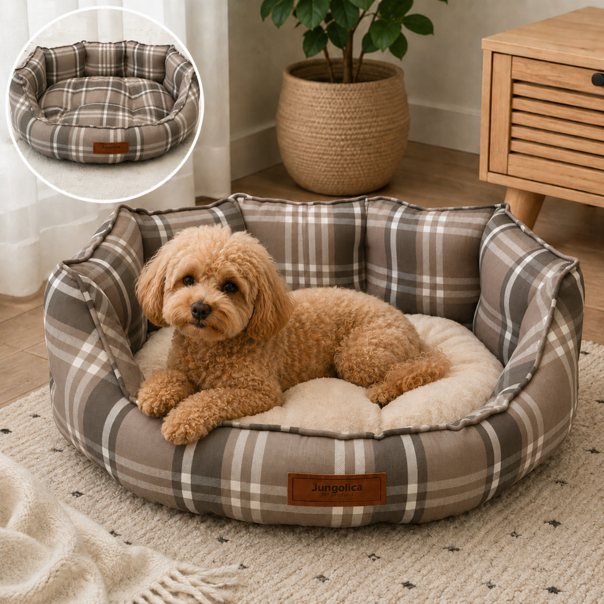 Double-Sided Washable Cat & Dog Bed with Cushion – 4-Season Use, Non-Slip Base, Suitable for All Breeds