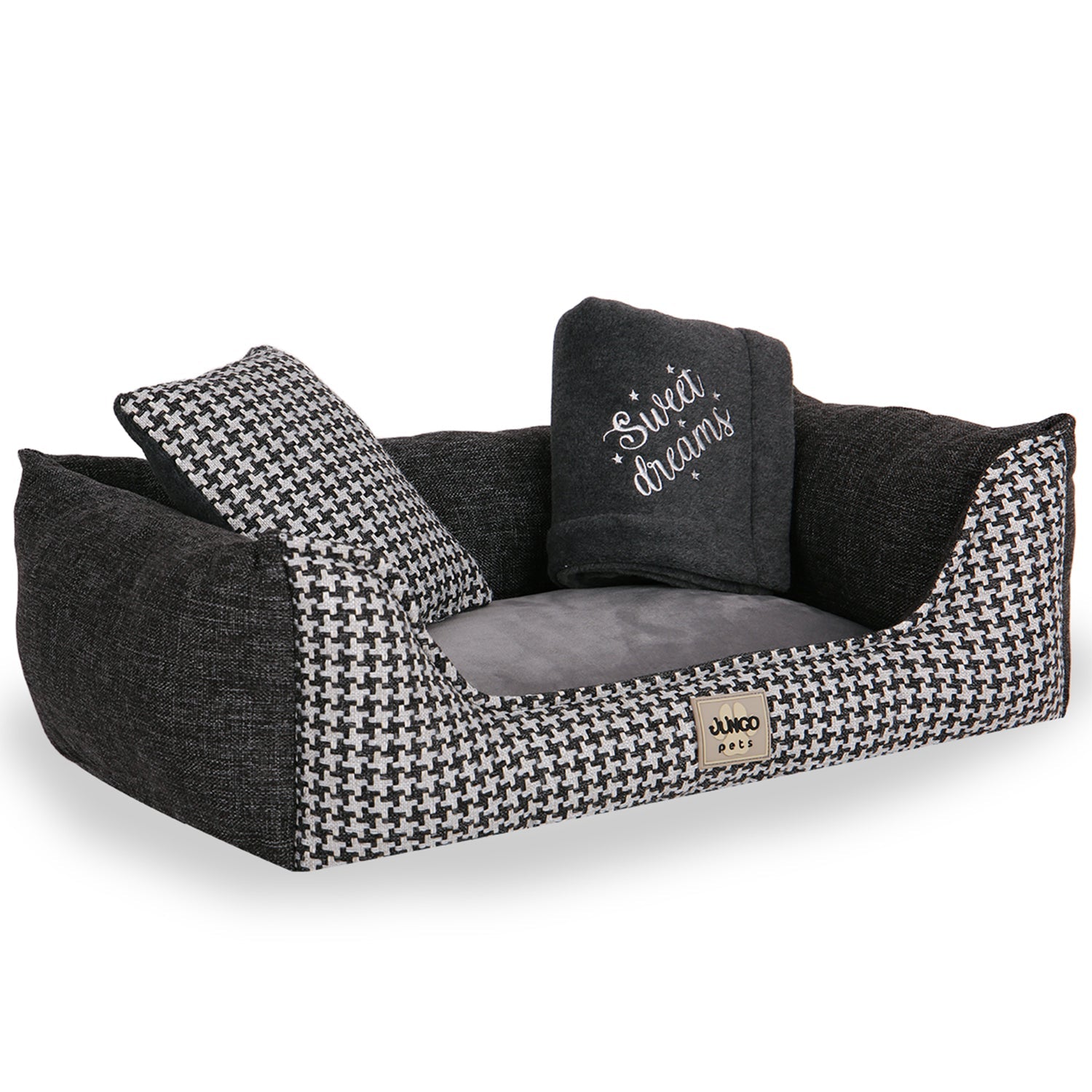 Rex Bed, Blanket, and Pillow Set with Visco Foam and 100% Waterproof Cover