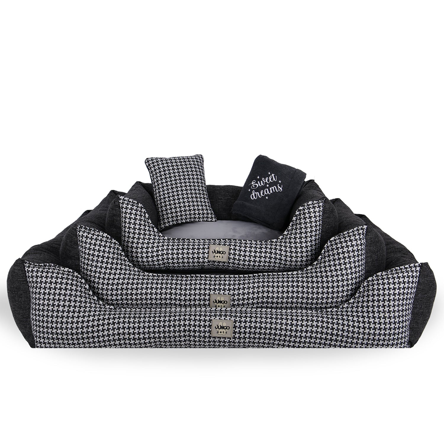 Rex Bed, Blanket, and Pillow Set with Visco Foam and 100% Waterproof Cover