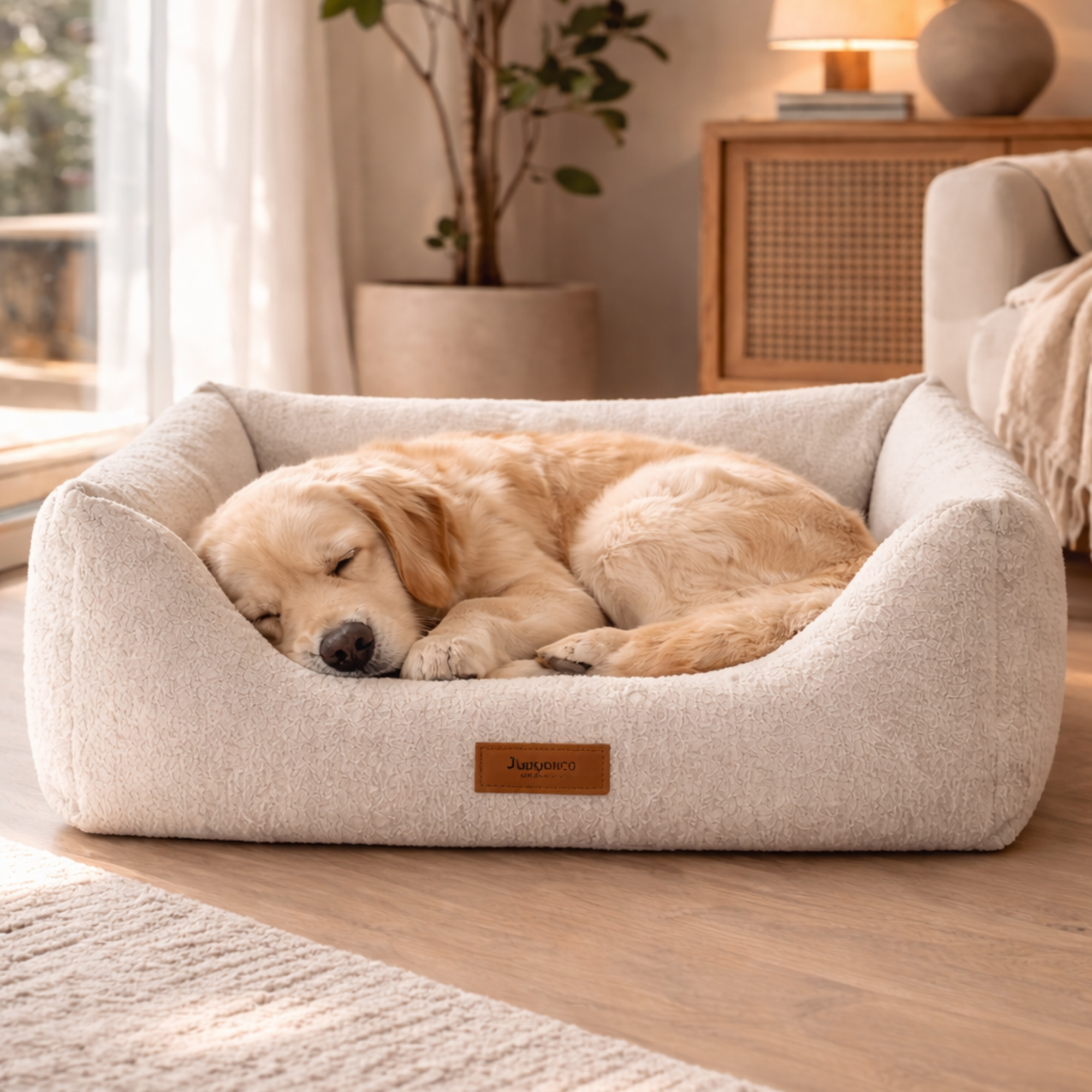 Bonita Cat & Dog Bed with Removable Cover, Ultra-Soft Fabric, Side Support, Washable