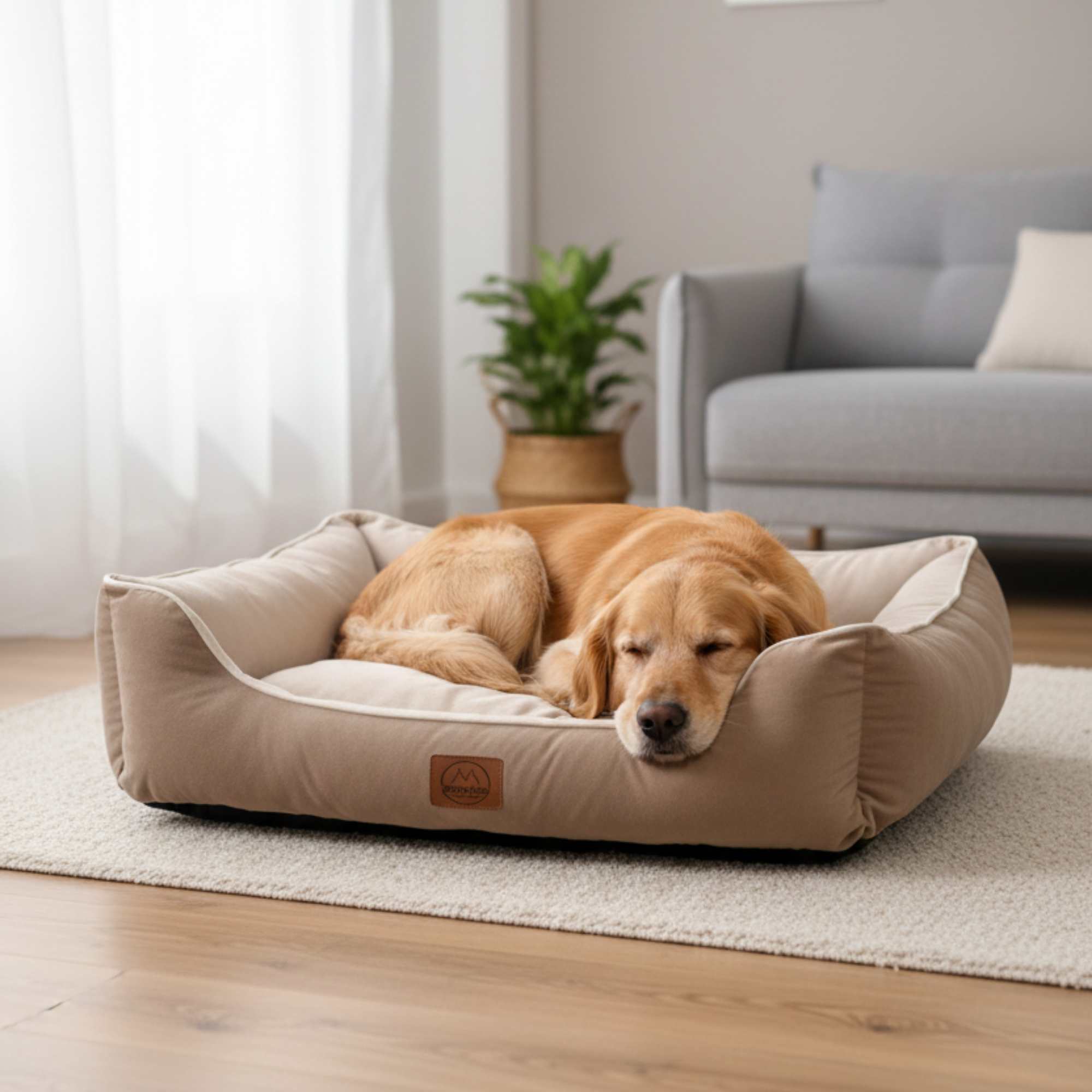 Lucy Cat and Dog Bed with Double-Sided Cushion, Ultra-Soft Fabric, Non-Slip Base, and Washable Design