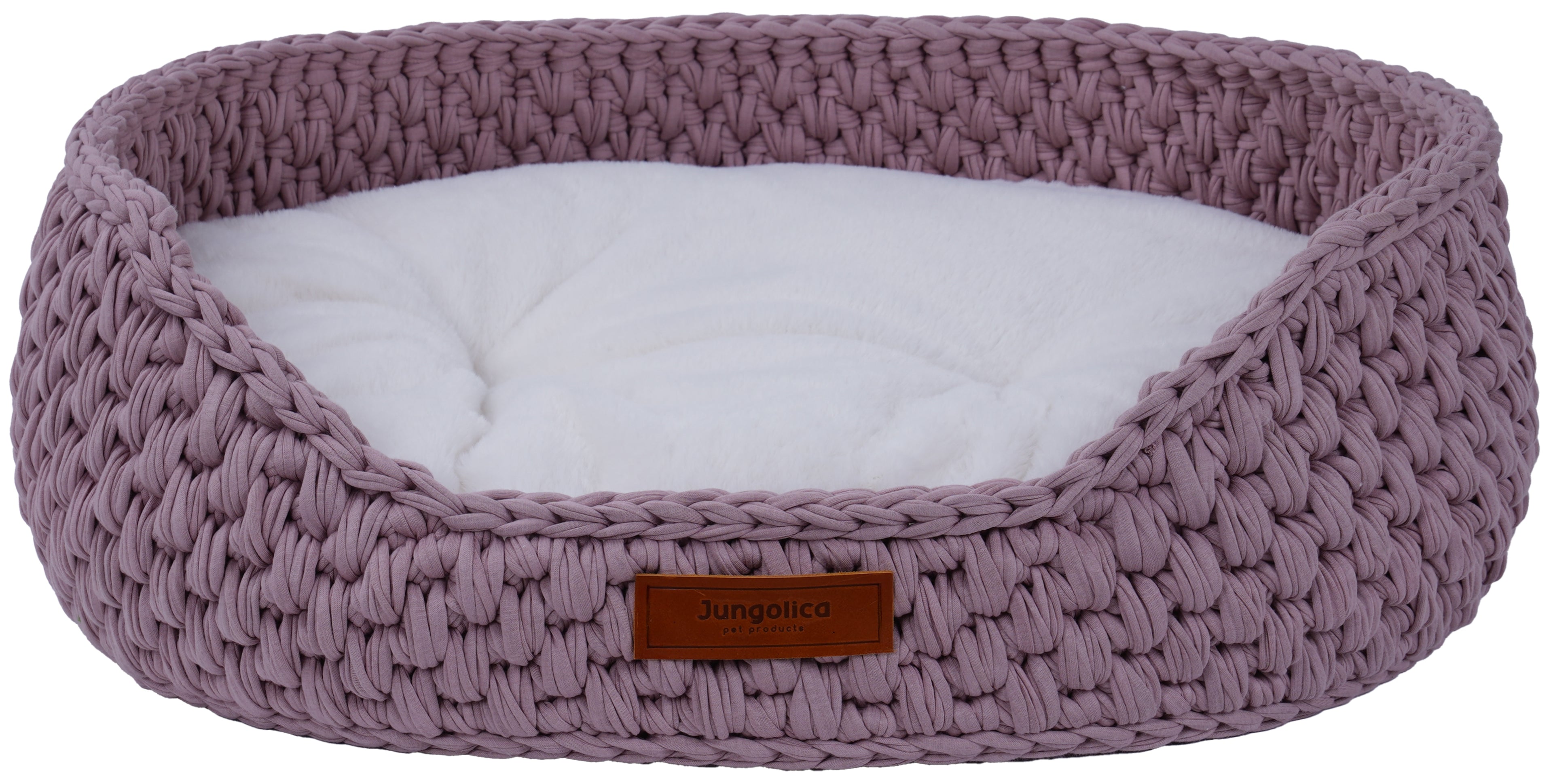 CAT & DOG KNITTED NEST BED – PINK & WHITE