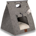 Lily Cat Bed with House and Box Design, Removable Cushion