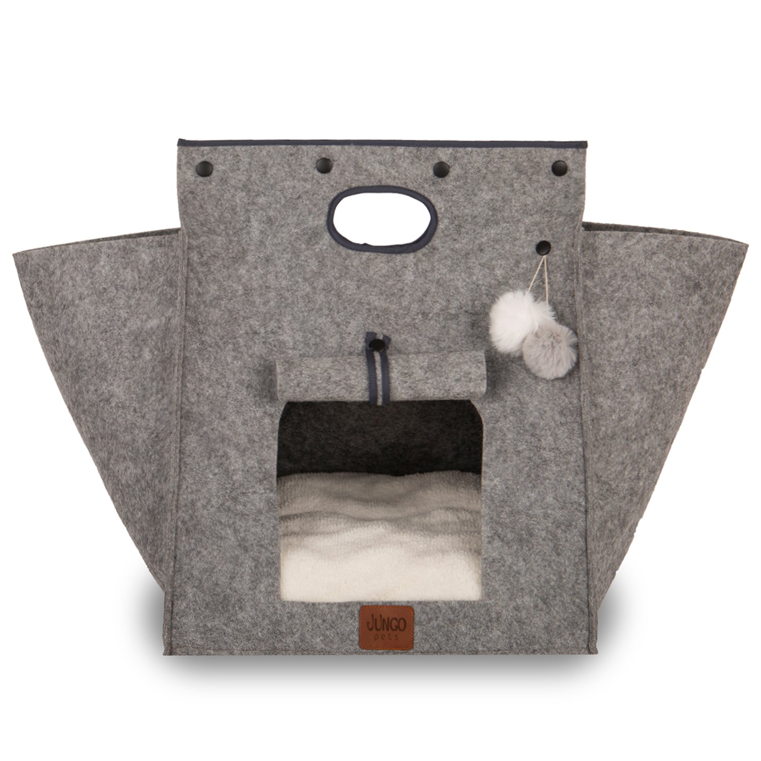 Lily Cat Bed with House and Box Design, Removable Cushion