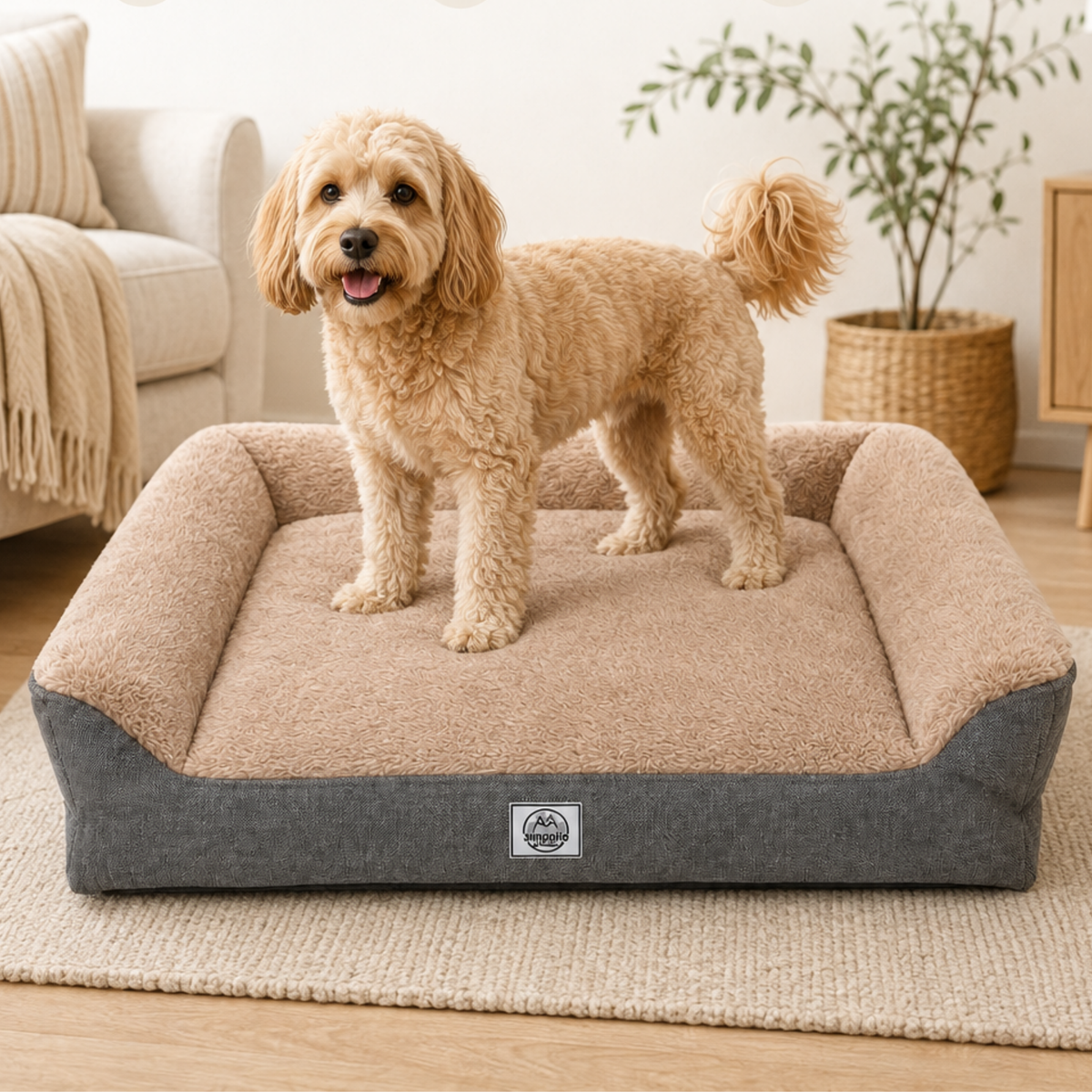Marlow Fully Removable Cover Washable Cat & Dog Bed with Non-Slip Base