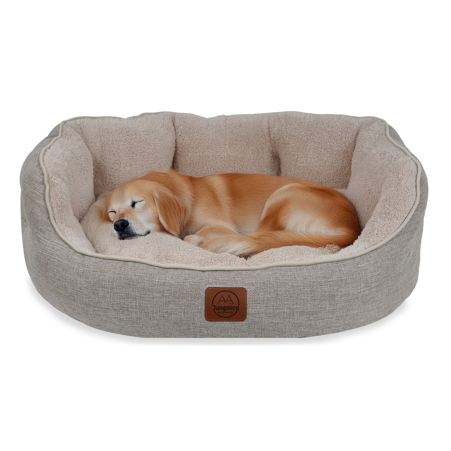 Coco, Çift Taraflı Minderli, Ultra Yumuşak, Kaydırmaz Tabanlı, Yıkanabilir Kedi ve Köpek Yatağı (Bej) - Jungolica Pet Products