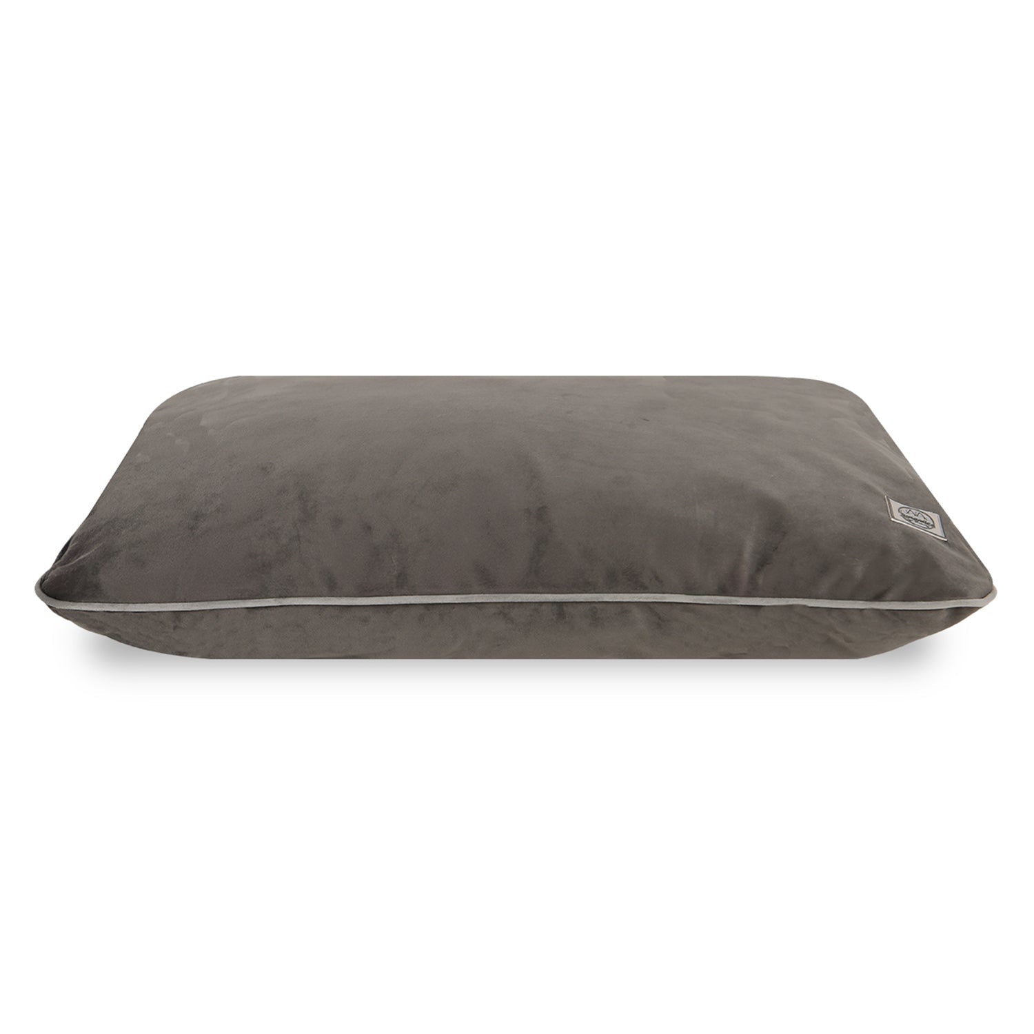 Grey rectangular pet bed with soft, durable, removable cover for cats and dogs