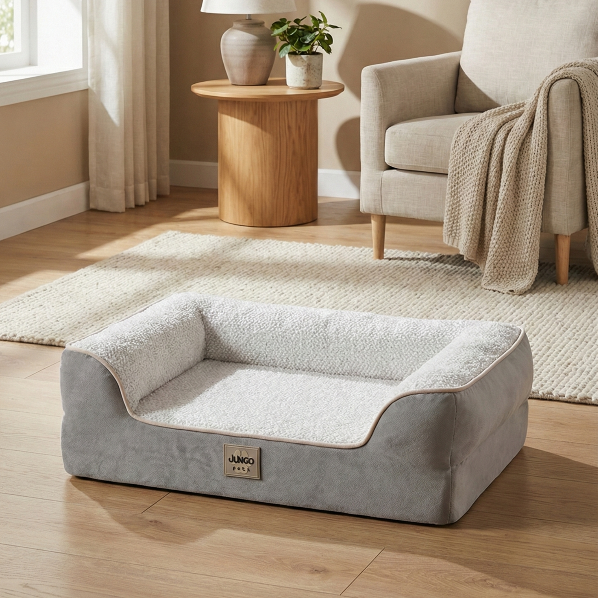 Sezar Cat and Dog Bed with Visco Foam, 100% Waterproof, Easy-to-Clean, and Removable Covers