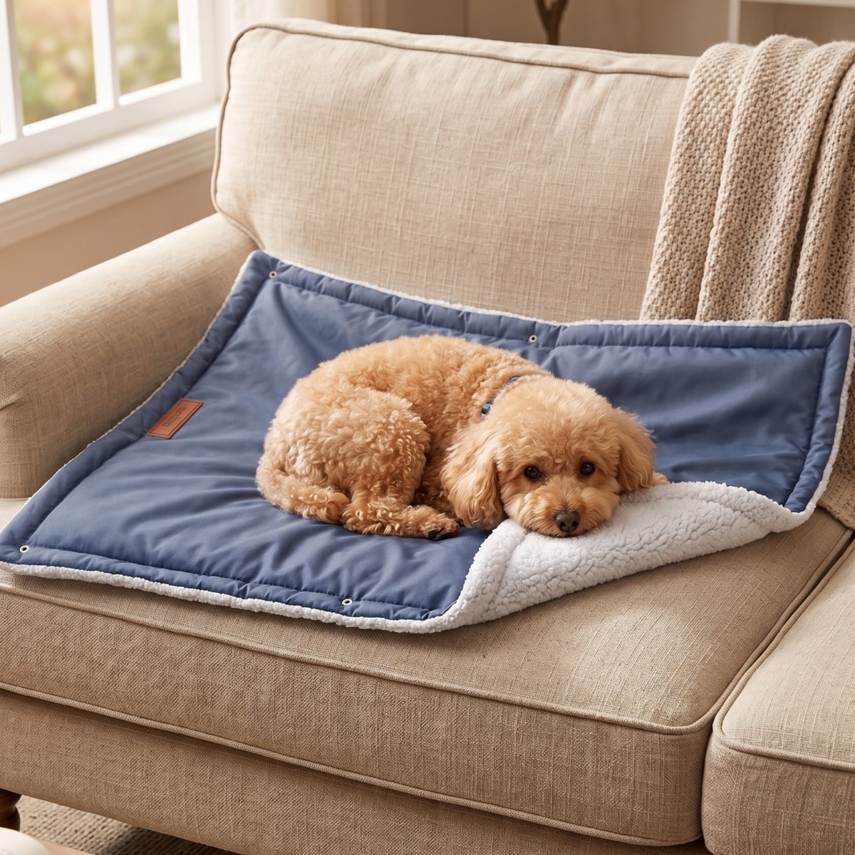 Double-Sided Waterproof Foldable Cat & Dog Mat with Carrying Bag, Snap Buttons, 4-Season Us