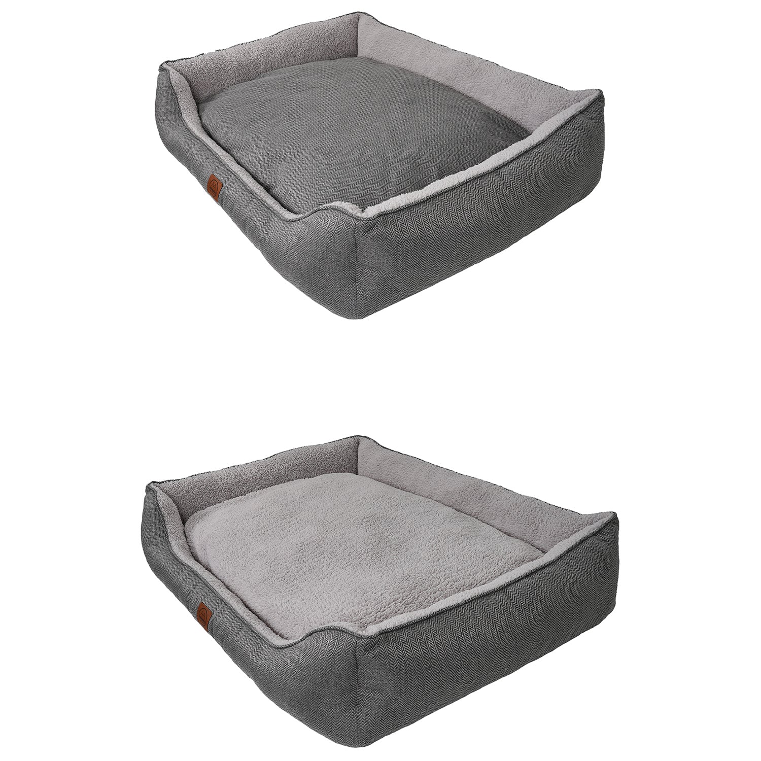 Zeus, Çift Taraflı Minderli, Kaydırmaz Tabanlı, Yıkanabilir, Yüksek Kaliteli Kedi ve Köpek Yatağı (Gri) - Jungolica Pet Products