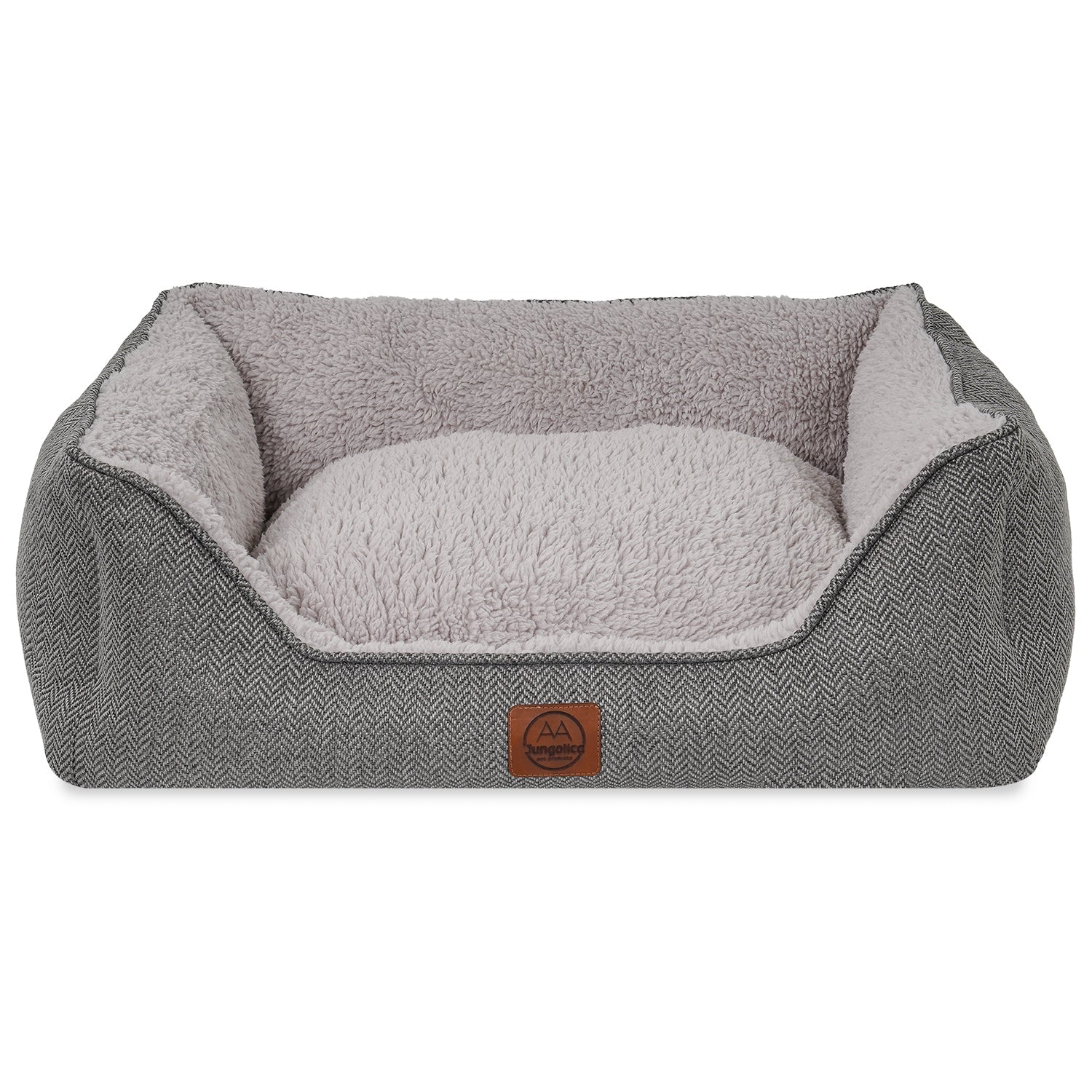 Zeus, Çift Taraflı Minderli, Kaydırmaz Tabanlı, Yıkanabilir, Yüksek Kaliteli Kedi ve Köpek Yatağı (Gri) - Jungolica Pet Products